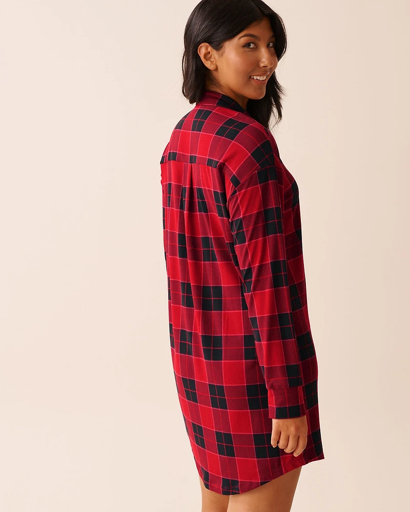 Buffalo Plaid Super Soft Button-down Sleepshirt