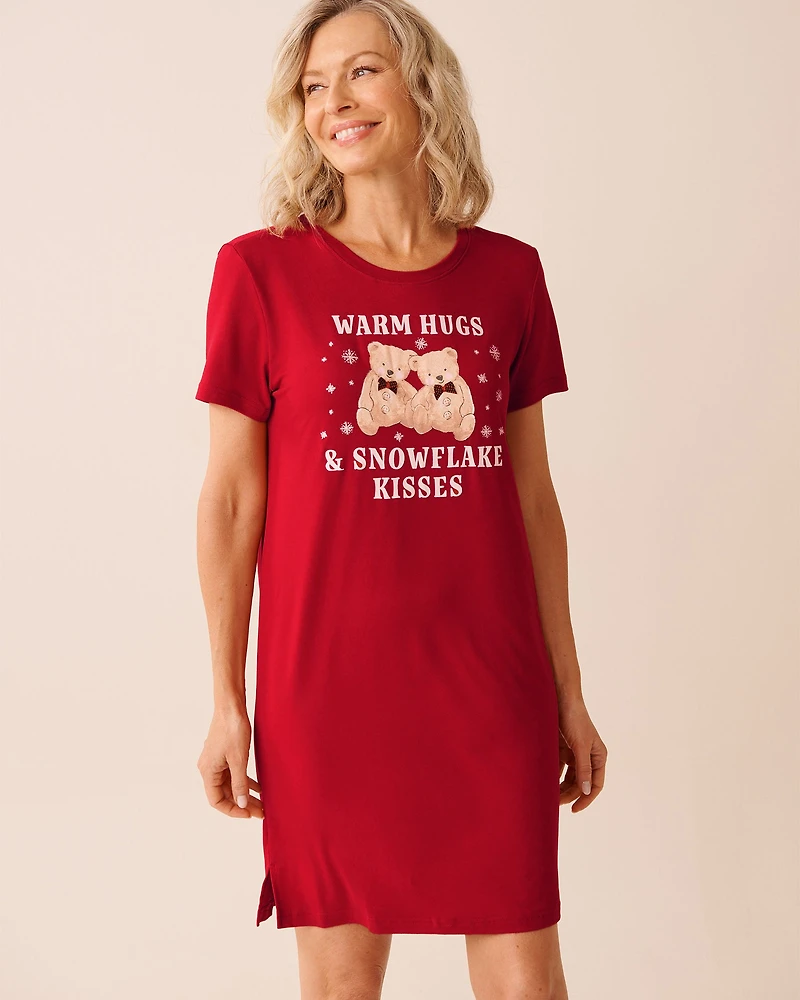 Chemise de nuit ultra douce imprimé cerf