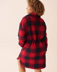 Zip-up Funnel Neck Sherpa Robe