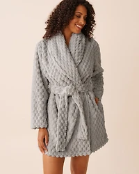 Soft Plush Quilted Effect Robe