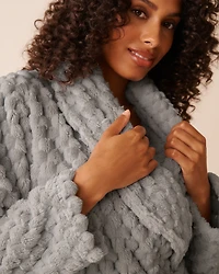 Robe de chambre effet matelassé en peluche douce