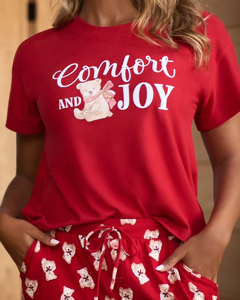 T-shirt en fibres recyclées imprimé ourson