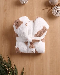 Robe de chambre à capuchon en peluche douce imprimé ourson