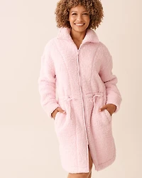Zip-up Funnel Neck Sherpa Robe