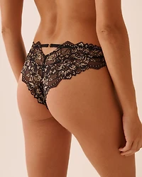 Culotte cheeky en dentelle deux-tons