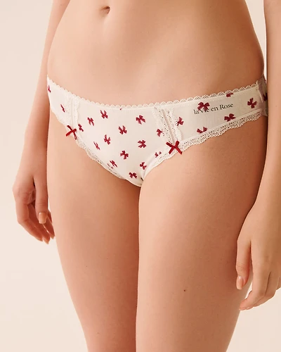 Culotte bikini coton et détails de dentelle