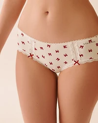 Culotte aux hanches coton et détails de dentelle