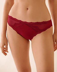 Mesh and Lace Trim Cheeky Panty