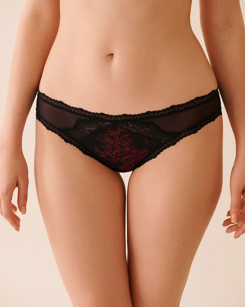 Mesh and Lace Trim Cheeky Panty