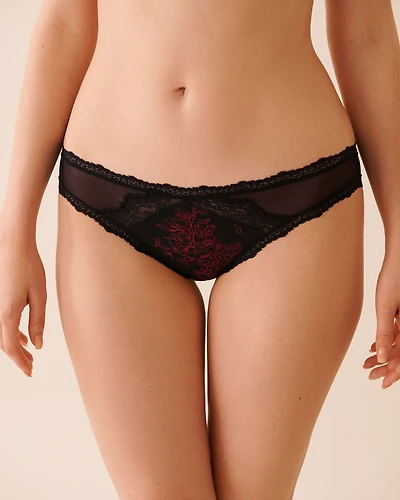 Mesh and Lace Trim Cheeky Panty