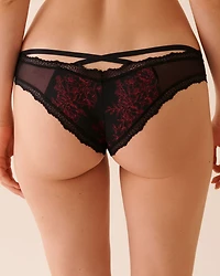 Mesh and Lace Trim Cheeky Panty