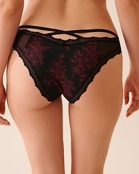 Mesh and Lace Trim Bikini Panty