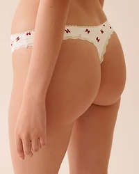 Culotte tanga coton et détails de dentelle