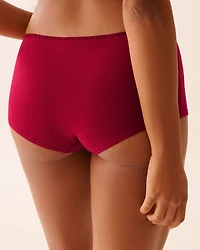 Ruffle Trim Cotton Boyleg Panty