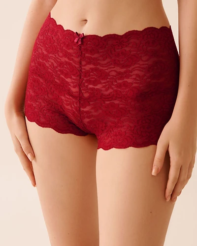 Lace High Waist Boyshort Panty
