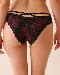 Mesh and Lace Trim Bikini Panty