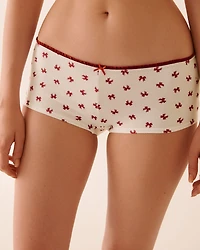 Ruffle Trim Cotton Boyshort Panty