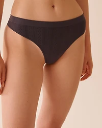 Seamless Fabric Pointelle Thong Panty
