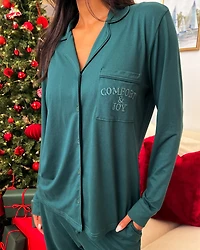 Chemisier manches longues ultra doux imprimé Comfort & Joy