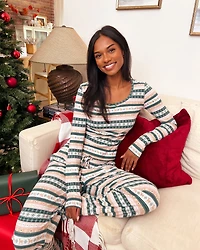 Chandail manches longues en fibres recyclées imprimé cerf