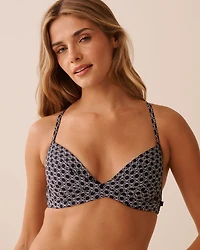 AFTER DARK BLOOMS Wrap Front Push-up Bikini Top