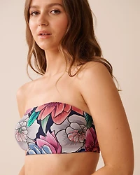 TROPICAL OUTLINE Bandeau Bikini Top