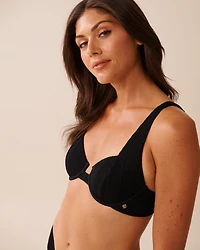 SMOCKED Plunge Bikini Top
