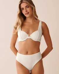 SMOCKED Plunge Bikini Top