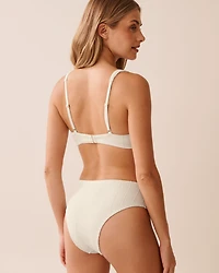 SMOCKED Plunge Bikini Top