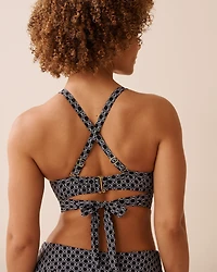 TEAL BLUE D Cup Draped Bikini Top