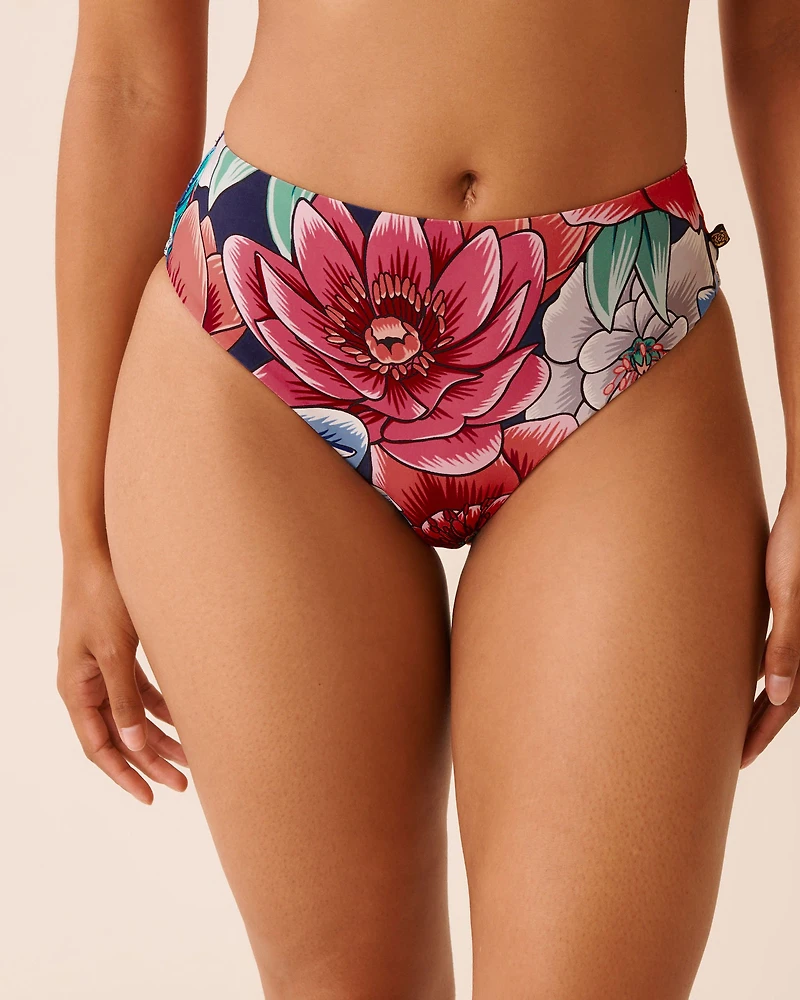 SMOCKED Mid-rise Cheeky Bikini Bottom