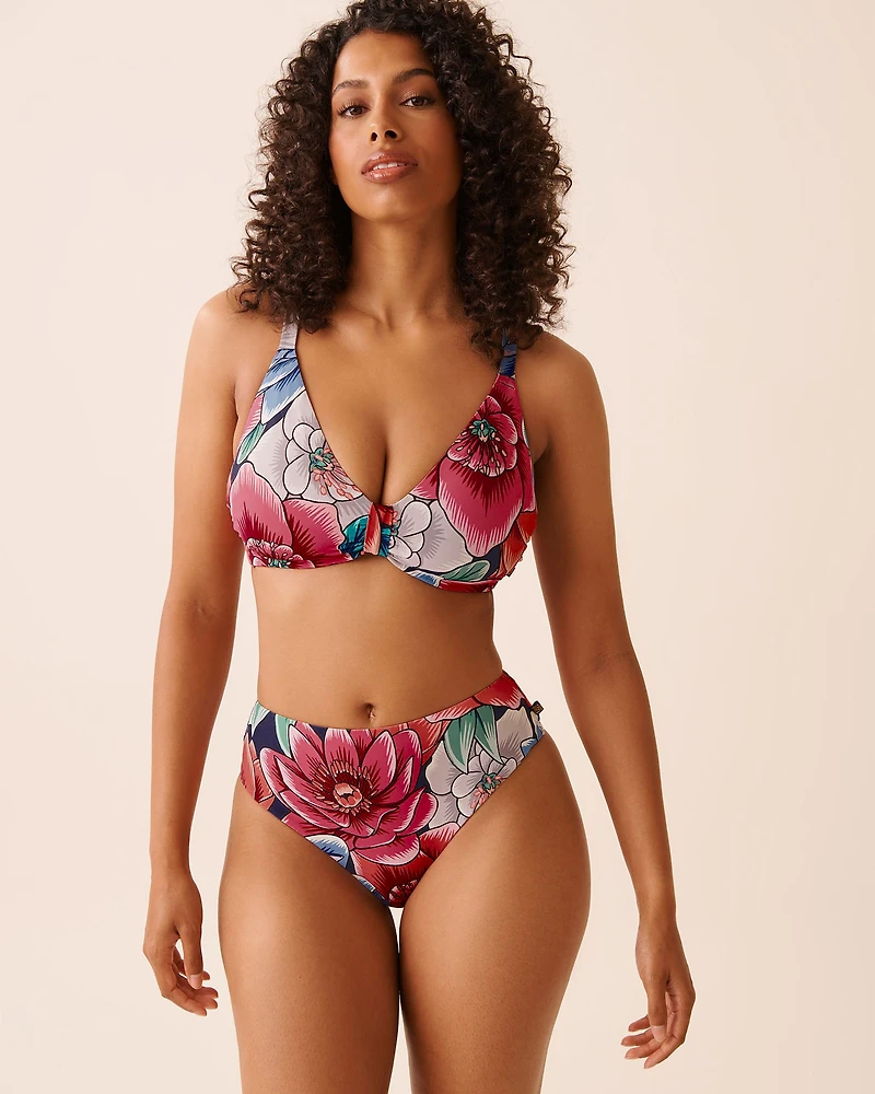 SMOCKED Mid-rise Cheeky Bikini Bottom