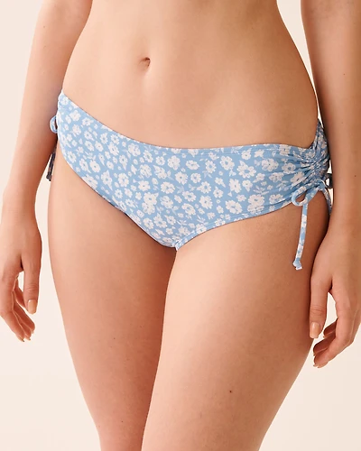 SERENE BLUE Side Tie Brazilian Bikini Bottom
