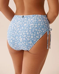 TEAL BLUE Side Tie High Waist Bikini Bottom