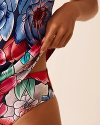 FLORAL POP Scoop Neck Tankini Top