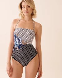 Maillot une-pièce bandeau HELLEBORE TILE