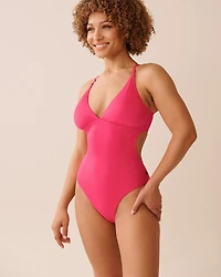 Maillot une-pièce découpes au dos PINK PUNCH