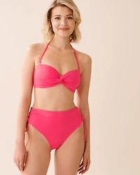 Haut de bikini bandeau torsadé PINK PUNCH