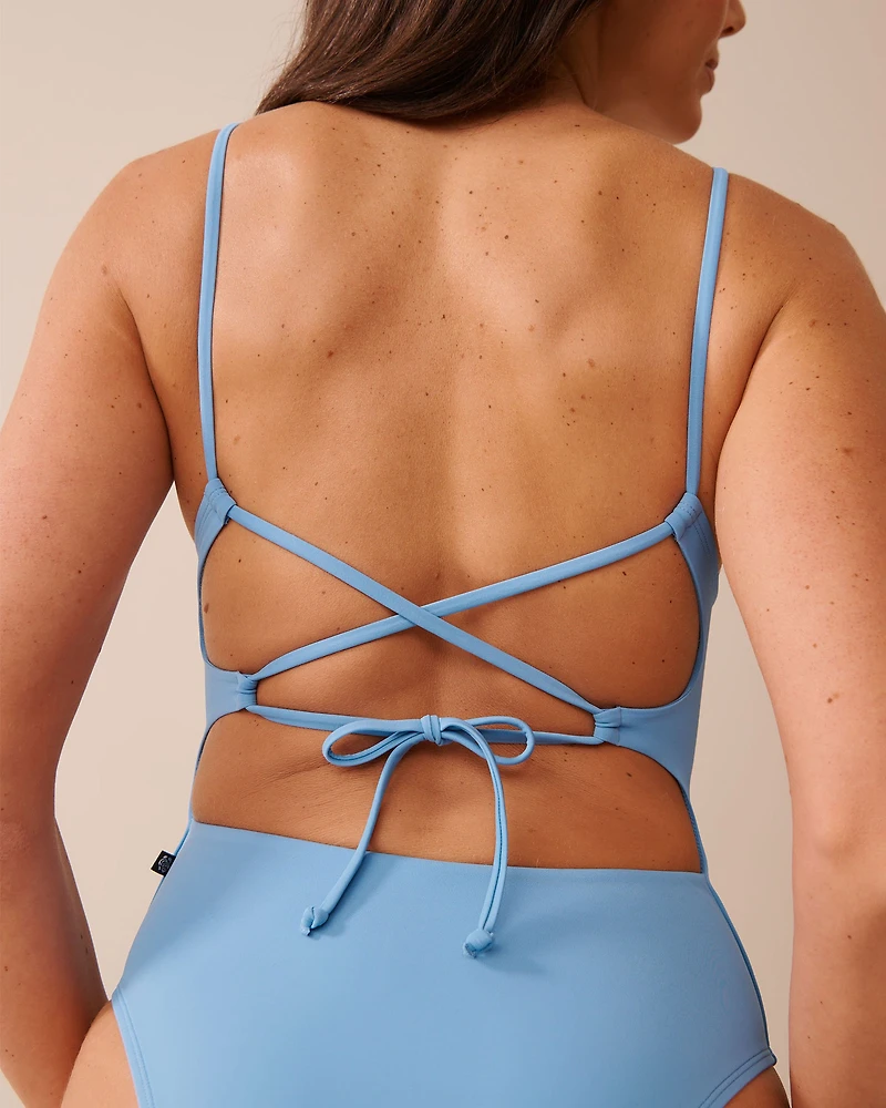 Maillot une-pièce dos croisé SERENE BLUE