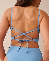 Maillot une-pièce dos croisé SERENE BLUE