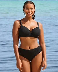 SMOCKED Mid-rise Cheeky Bikini Bottom