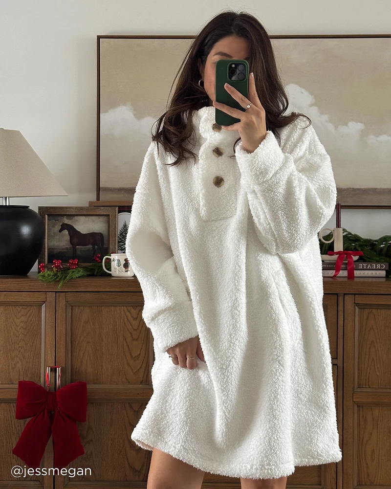 Oversized Button-up Sweatshirt