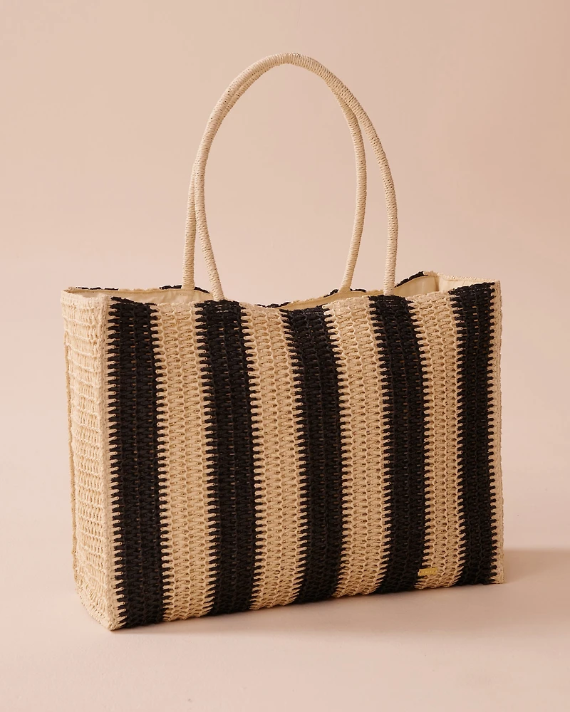 Striped Straw Bag