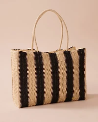 Striped Straw Bag