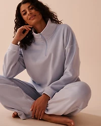 Chandail demi-zip épais en tissu côtel