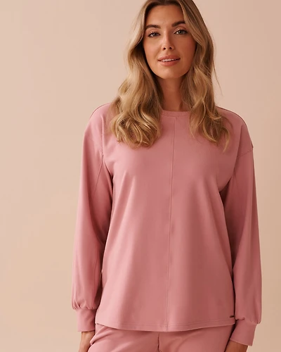 Lightly Ribbed Crew Neck Sweatshirt