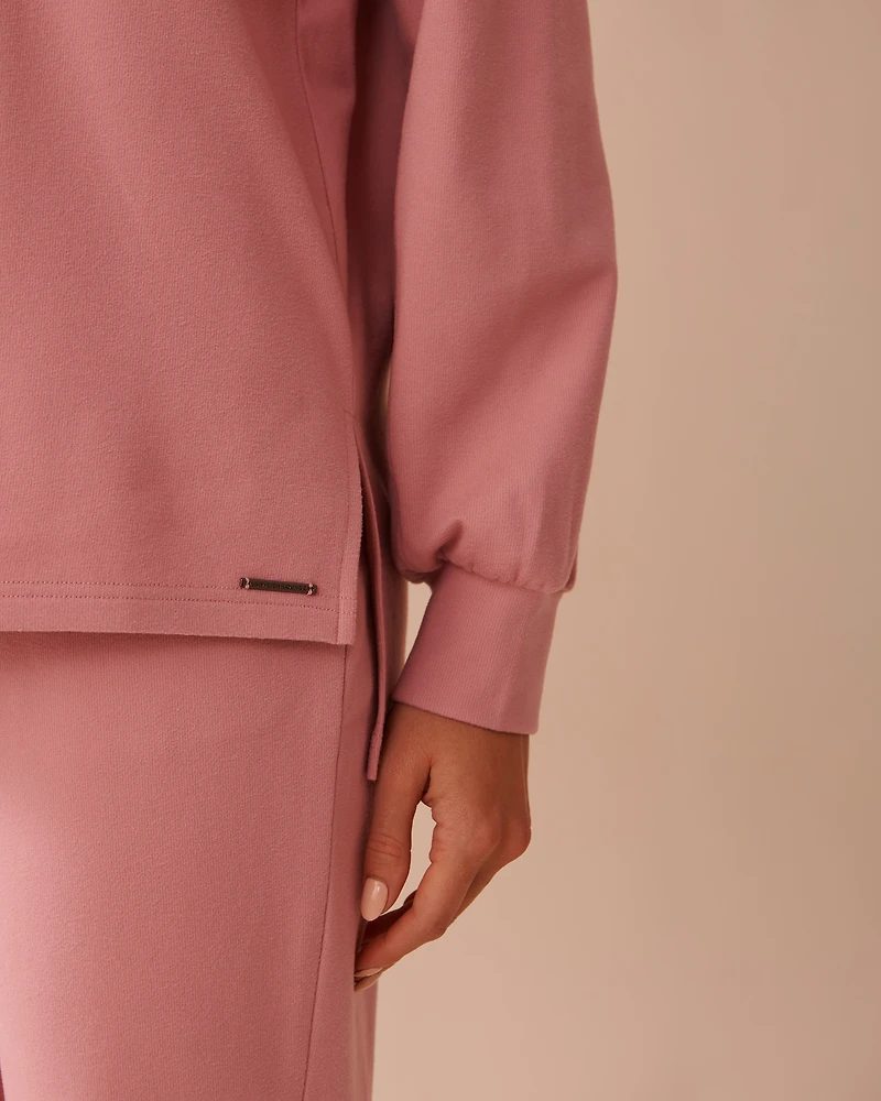 Lightly Ribbed Crew Neck Sweatshirt