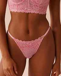 Adjustable Lace and Mesh String Panty