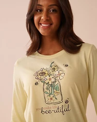 Bee Print Cotton Long Sleeve Shirt