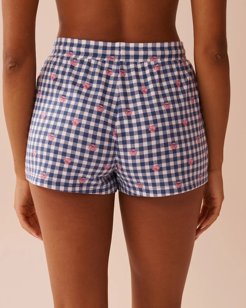 Gingham Print Recycled Fibers Pajama Shorts